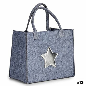 Saco Natalício Estrela Cinzento Prateado 20 X 42 X 35 cm (12 Unidades)