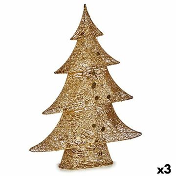 Figura Decorativa árvore de Natal Metal Dourado 12 X 59,5 X 48,5 cm (3 Unidades)