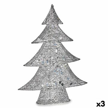 Figura Decorativa árvore de Natal Metal Prateado 12 X 59,5 X 48,5 cm (3 Unidades)