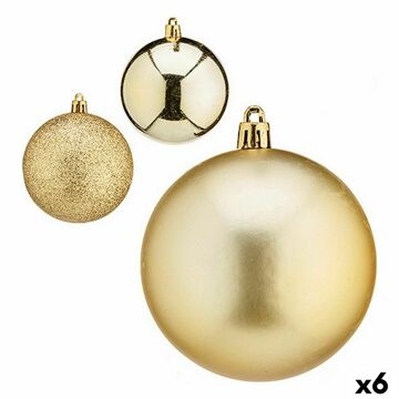 Conjunto de Bolas de Natal Dourado Plástico ø 8 cm (6 Unidades)