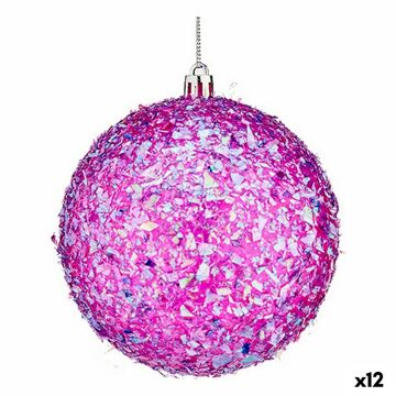 Conjunto de Bolas de Natal Roxo 10 cm (12 Unidades)