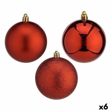 Conjunto de Bolas de Natal Vermelho Plástico ø 8 cm (6 Unidades)