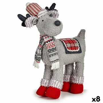 Figura Decorativa Rena de Natal Vermelho Cinzento 125 X 45 X 48 cm (8 Unidades)