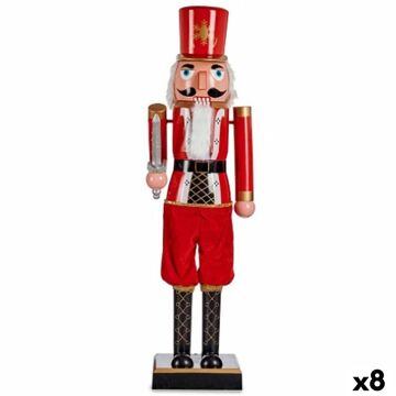 Figura Decorativa Quebra-nozes Preto Vermelho Plástico 10 X 37 X 9 cm (8 Unidades)