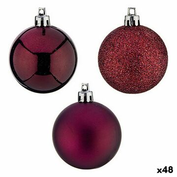 Conjunto de Bolas de Natal Roxo Plástico 5 X 6 X 5 cm (48 Unidades)