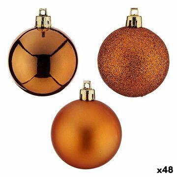 Conjunto de Bolas de Natal Laranja 5 X 6 X 5 cm (48 Unidades)