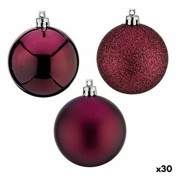 Conjunto de Bolas de Natal Roxo Plástico 6 X 7 X 6 cm (30 Unidades)