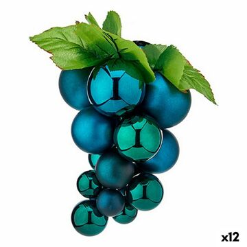 Bola de Natal Uvas Médio Azul Plástico 18 X 18 X 28 cm (12 Unidades)