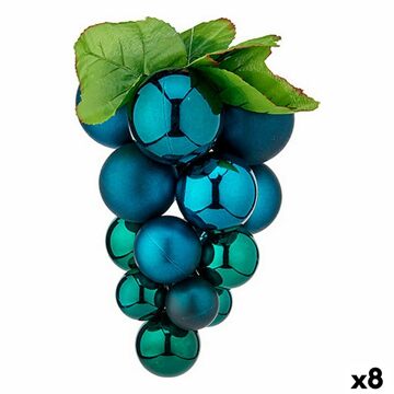 Bola de Natal Uvas Grande Azul Plástico 22 X 33 X 22 cm (8 Unidades)