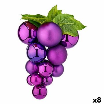 Bola de Natal Uvas Grande Roxo Plástico 22 X 33 X 22 cm (8 Unidades)