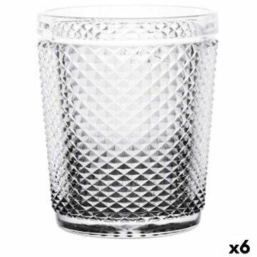 Copo Diamante Transparente Antracite Vidro 300 Ml (6 Unidades)