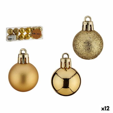 Conjunto de Bolas de Natal Dourado Pvc ø 3 cm (12 Unidades)