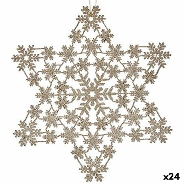 Adorno Natalício Estrela Champagne 31,5 X 32 X 0,1 cm (24 Unidades)