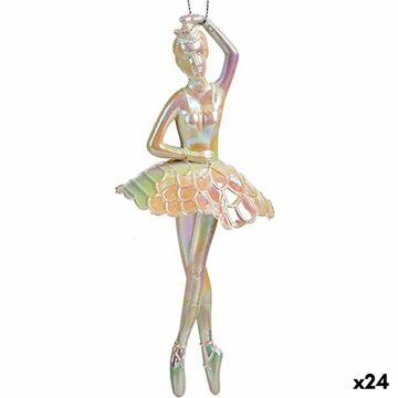 Adorno Natalício Bailarina Madrepérola Plástico Purpurina 6,7 X 16 X 6,7 cm (24 Unidades)