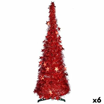 árvore de Natal 150 cm 38 X 38 X 150 cm Vermelho Enfeite Cintilante (6 Unidades)