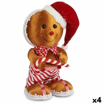 Figura Decorativa Bolacha Castanho Vermelho Poliestireno 19 X 33 X 15 cm (4 Unidades)