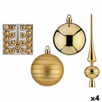 Conjunto de Decorações de Natal Dourado Pvc (4 Unidades)