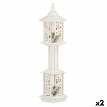 Postes de Iluminação Branco Madeira Plástico 19 X 80 X 19 cm (2 Unidades)