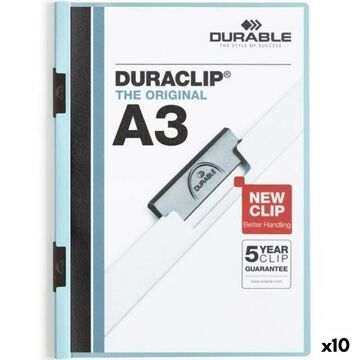 Pasta de Dossiês Durable Duraclip 60 Azul Transparente A3 (10 Unidades)