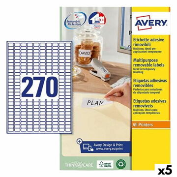 Etiquetas para Impressora Avery Branco 25 Folhas 17,8 X 10 mm (5 Unidades)