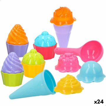 Conjunto de Brinquedos de Praia Colorbaby 15 Peças Moldes Gelado Cupcake (24 Unidades)