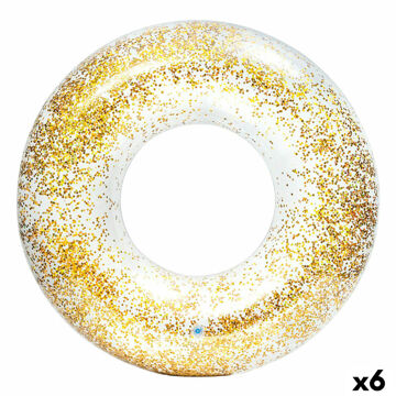 Bóia Insuflável Donut Intex Transparente Purpurina ø 119 cm (6 Unidades)