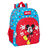 Mochila Escolar Mickey Mouse Clubhouse Fantastic Azul Vermelho 33 X 42 X 14 cm