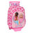 Mochila Escolar com Rodas Barbie Love Cor de Rosa 26 X 34 X 11 cm