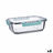 Lancheira Hermética Quid Purity Retangular 1,5 L Transparente Vidro (6 Unidades)