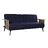 Sofá-cama Dkd Home Decor Preto Azul Metal Castanho Poliéster Madeira de Eucalipto (203 X 87 X 81 cm)