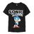 Camisola de Manga Curta Infantil Sonic Preto 6 Anos