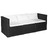 Conjunto Lounge para Jardim Vime Pe Preto e Branco 3 pcs