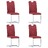 Cadeiras de Jantar Cantilever 4 pcs Couro Artificial Vermelho