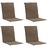 Almofadões Cadeiras Jardim 4 pcs 100x50x3 cm Cinza-acastanhado