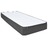 Cama boxspring 180x200 cm tecido cinzento-escuro