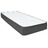 Cama boxspring 200x200 cm tecido cinzento-escuro