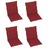 Almofadões P/ Cadeiras Jardim 4 pcs 100x50x4 cm Vermelho Tinto