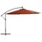 Guarda-sol Cantilever C/ Luzes LED 350 cm Terracota