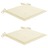 Cadeiras de Jardim C/ Almofadões Cor Creme 2 pcs Teca Maciça