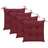 Cadeiras Jardim C/ Almofadões Vermelho Tinto 4 pcs Teca Maciça