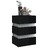 Mesa de Cabeceira C/ Leds 45x35x67cm Aglomerado Preto Brilhante