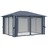 Gazebo C/ Cortinas e Cordões Luzes 400x300cm Alumínio Antracite