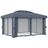 Gazebo com Cortinas e Cordões de Luzes 4x3 M Antracite