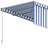 Toldo Retrátil Manual com Estore 3,5x2,5 M Azul e Branco