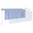 Toldo Autom. C/ Estore/led/sensor Vento 3,5x2,5m Azul/branco