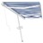 Toldo Retrátil Manual com LED 600x300 cm Azul e Branco