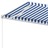 Toldo Retrátil Manual Independente 450x350 cm Azul e Branco