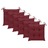 Cadeiras Jardim C/ Almofadões Vermelho Tinto 6 pcs Teca Maciça