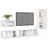 Conjunto de Móveis de Tv Contraplacado Branco Brilhante 4 pcs