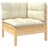 Conjunto Lounge de Jardim C/ Almofadões Cor Creme Pinho 7 pcs